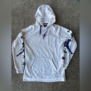 Air Jordan White/Purple Logo Hoodie EUC